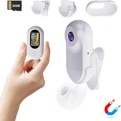 Mini Body Camera 1080P with 32GB Card Helmet Camera Body Cameras with Audio and Video Recording Multi-Function Accessory Bodys Cam