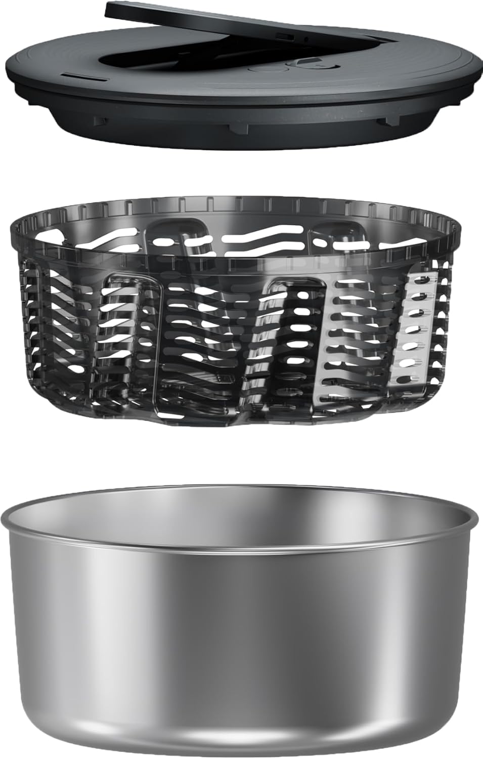 Zyliss Swift Dry Stainless Steel Salad Spinner - Fruit Cleaner & Lettuce Spinner with Push Pump - Non-Slip Bowl - Dishwasher Safe - Small