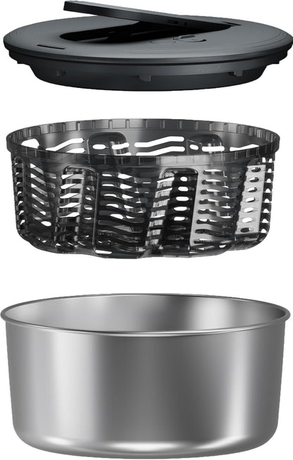 Zyliss Swift Dry Stainless Steel Salad Spinner - Fruit Cleaner & Lettuce Spinner with Push Pump - Non-Slip Bowl - Dishwasher Safe - Small