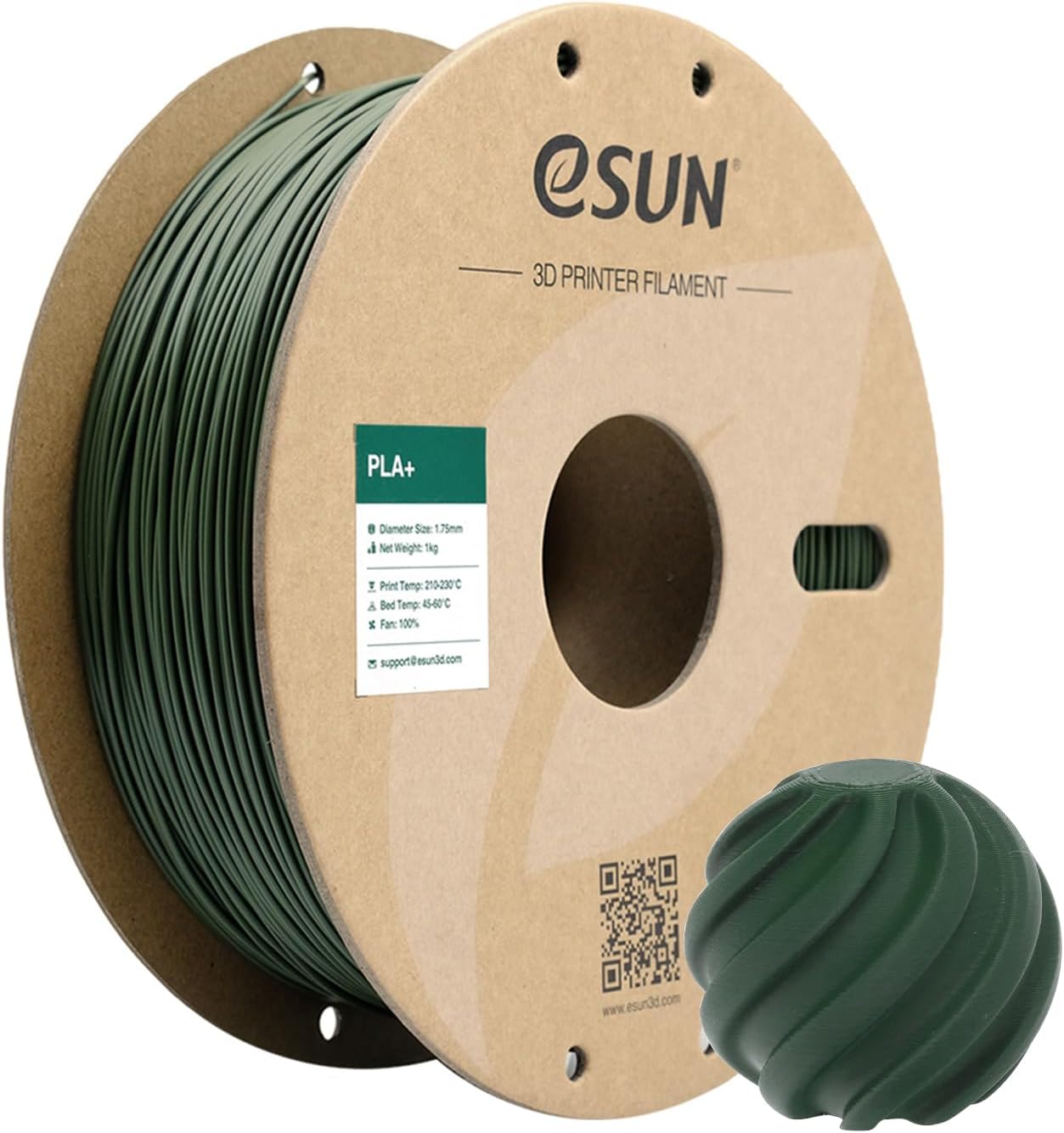 eSUN PLA Plus Filament 1.75mm, PLA Pro PLA+ 3D Printer Filament, Dimensional Accuracy +/- 0.03mm, 2.2 LBS (1KG) Spool 3D Printing Consumables for Most FDM 3D Printers, Black