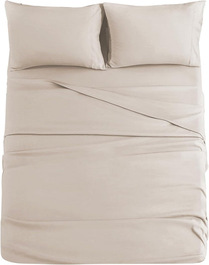 JOLLYVOGUE Queen Size Bed Sheet Set - 4 Piece Bed Sheets Set with Deep Pocket - Soft Breathable & Cooling - Resists Shrinkage & Fading Draps Queen - Easy Care (Dark Grey)