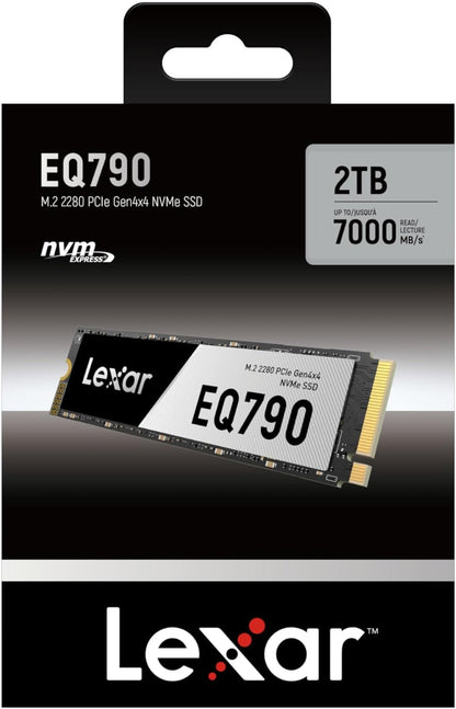 Lexar EQ790 2TB SSD M.2 2280 PCIe Gen4x4 NVMe 1.4, Blazing Speeds Up to 7000MB/s Read 5000MB/s Write for Intense Workloads & PS5 PC Gaming, High Performance Internal Solid State Drive