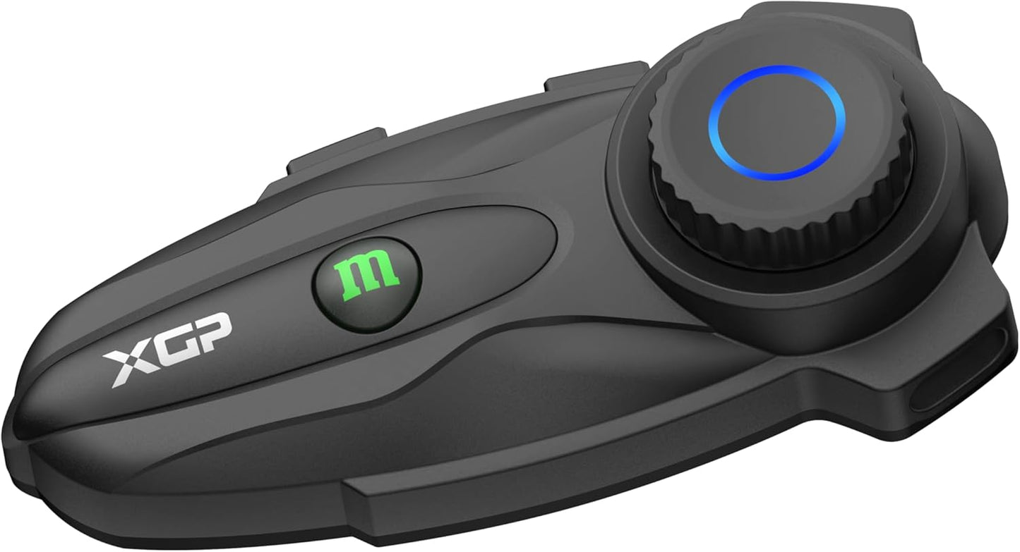 XGP X10 Mesh Motorcycle Bluetooth Headset – 10 Riders Group Intercom 3000m Range, Bluetooth 5.3 Helmet Communication System with Audio Multitasking, Music Sharing & IP67 Waterproof (2 Pack)