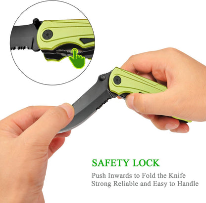 RoverTac Pocket Knife Tactical Folding Knife Multi Tool Survival Camping Knife, Multitool Knife Pliers Bottle & Can Opener 9-Pack Screwdrivers Liner Lock Nylon Sheath, Pocket Knife for Camping Hiking