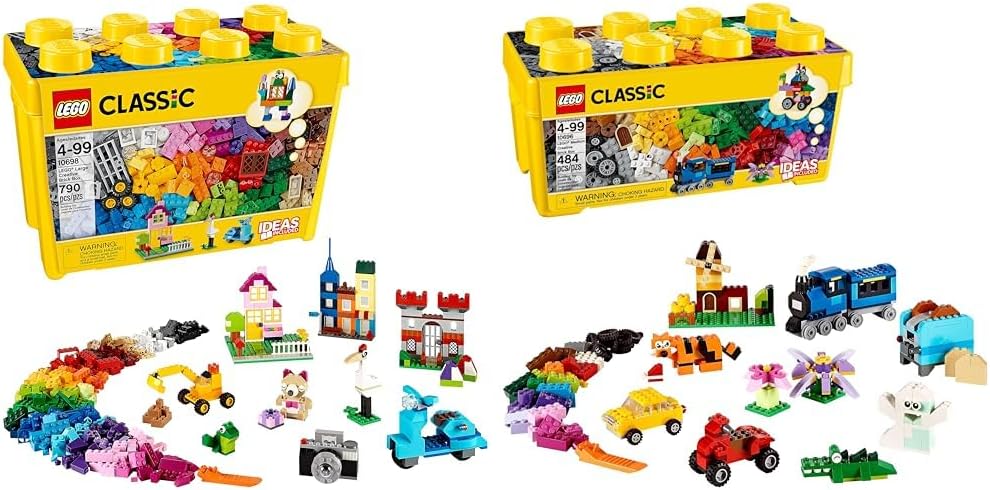 LEGO Classic Large Creative Brick Box 10698 Building Toy Set, Toy Storage Solution for Home or Classrooms, Interactive Building Toy for Kids, Boys, and Girls