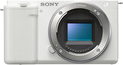 Sony Alpha ZV-E10 - APS-C Interchangeable Lens Mirrorless Vlog Camera Kit - White