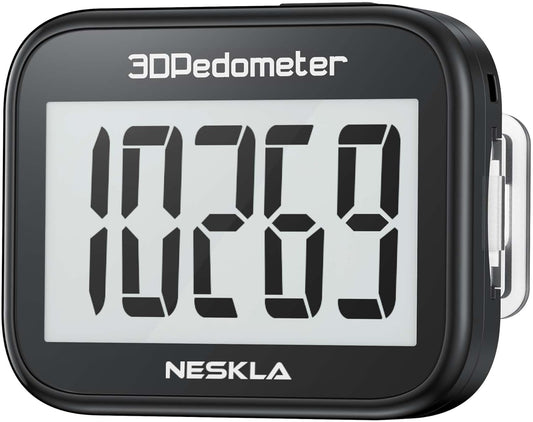 3D Pedometer for Walking, Simple Step Counter with Large Digital Display, Step Tracker with Removable Clip Lanyard, Accurately Track Steps for Men Women Kids Adults Seniors