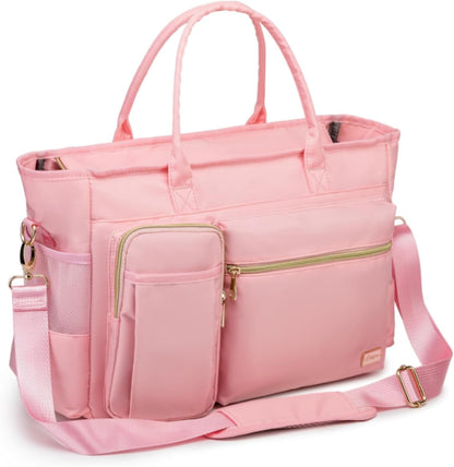 Laptop Tote Bag, Middle Size Computer Messenger Teacher Bag with 15.6'' Padded Laptop Sleeve - PuriLite