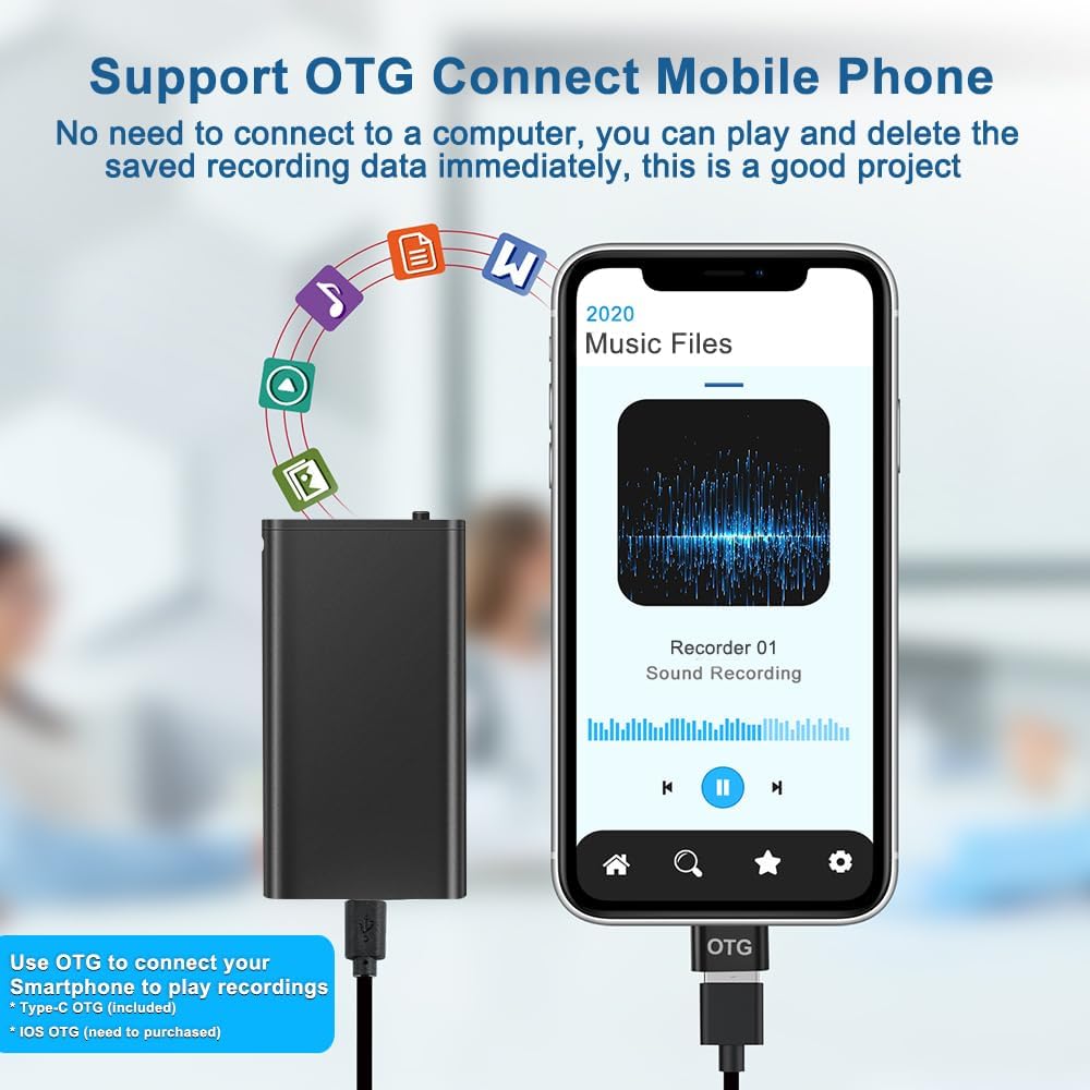 16GB Digital Voice Recorder with AI-Intelligent Triple Noise Reductio，Recorder with Playback for Meetings/Interviews/Classroom