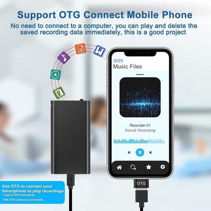 16GB Digital Voice Recorder with AI-Intelligent Triple Noise Reductio，Recorder with Playback for Meetings/Interviews/Classroom