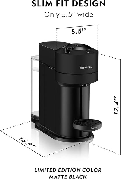 Nespresso Vertuo Next Coffee and Espresso Machine by Breville with Aeroccino Milk Frother - Light Grey