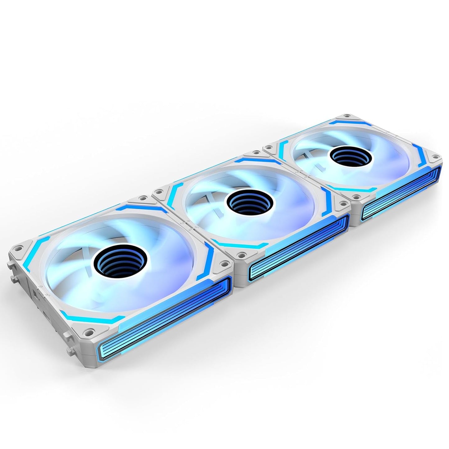 AsiaHorse COSMIQ-Black 120mm PC RGB Fans, 5V 3-PIN Connector Daisy Chain FDB PWM Computer Case Fans with RGB Controller for Cases CPU Liquid Coolers, 3Pack (Black) (White, 3_Pack_Forward_Blade)