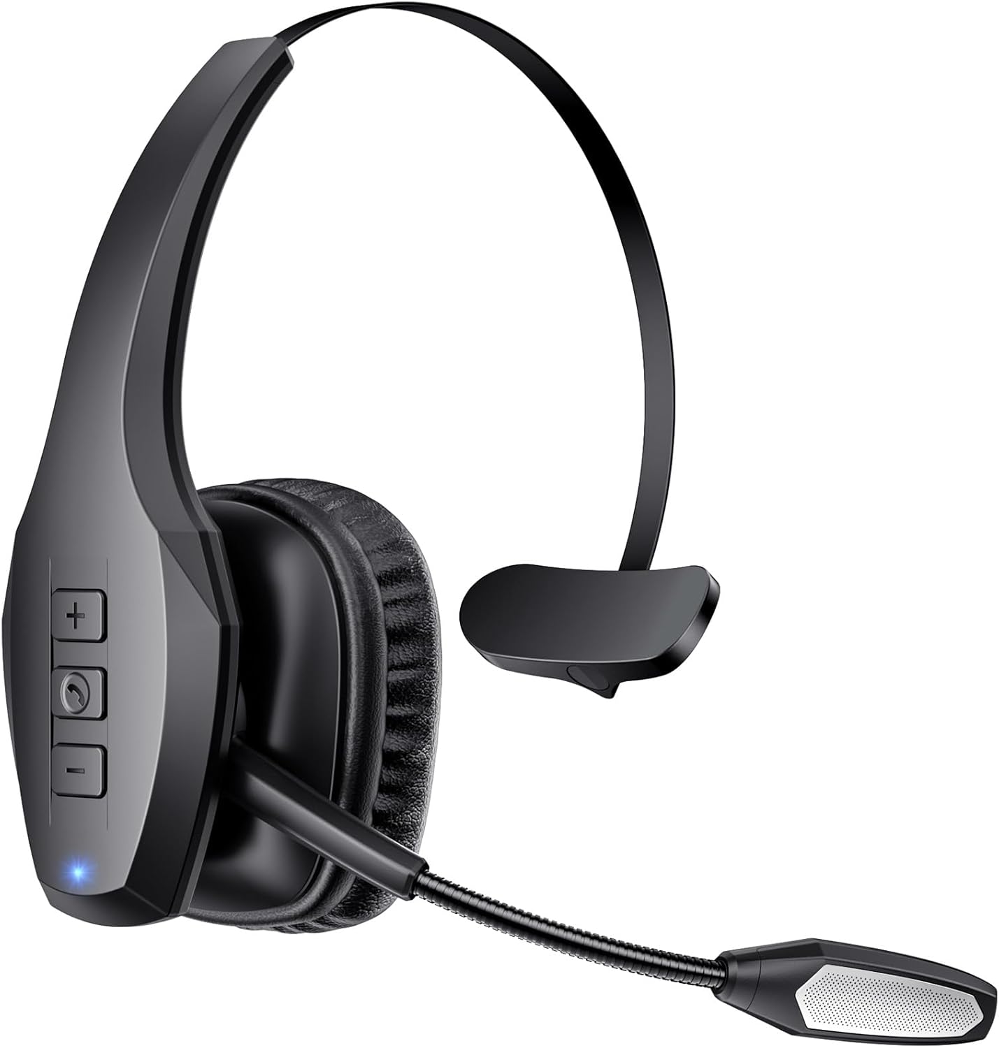 Bluetooth Headset with Microphone, Trucker Headset Bluetooth Wireless Noise Cancelling & Mute Button, 55 Hours Working Time Wireless On-Ear Headset