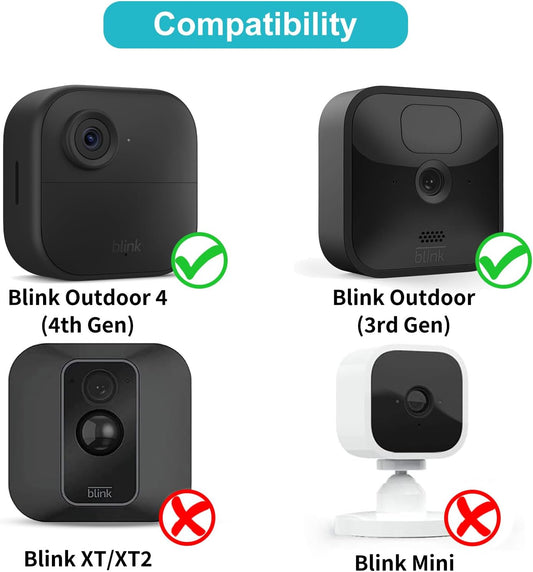 All-New Blink Outdoor 4 (4th Gen) Camera Mount, 3 Pack Protective Cover and 360 Degree Adjustable Mount with Blink Sync Module 2 Outlet Mount for Blink Camera Security System (Black) - PuriLite