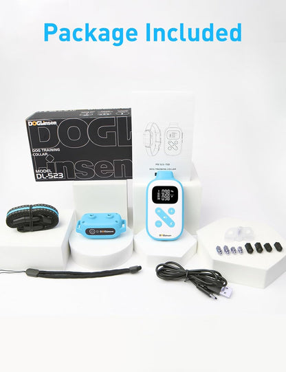 DOGLinsen 2-in-1 Bark and Shock Collar for Dogs, Smart Anti Barking Dog Training Collar with 5 Adjustable Sensitivity, Automatic Bark Collar with Remote, Vibration, Beep, Shock and Automatic
