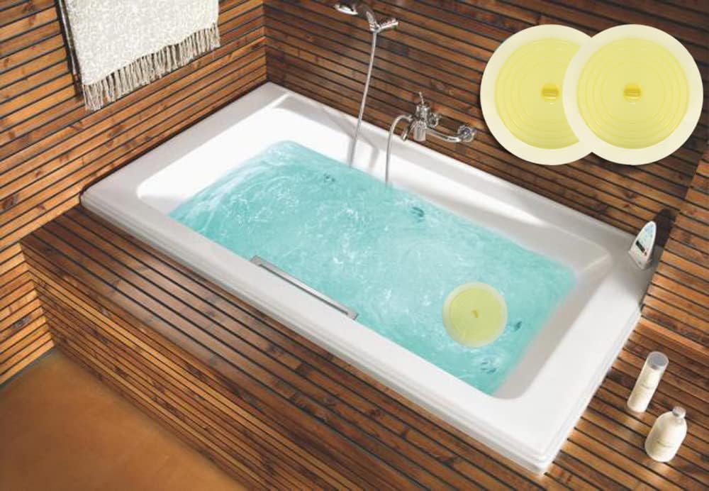 V-TOP Tub Stopper 2 Pack, 6 inches Large Silicone Drain Plug Hair Stopper Flat Suction Cover for Kitchen Bathroom Accessories and Laundry