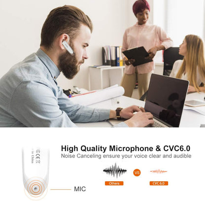 Bluetooth Headset New Bee 24Hrs V5.0 Bluetooth Earpiece Wireless Handsfree Driving Headset with Noise Canceling Mic Headset Case for iPhone Samsung Android Mobile Cell Phone Tablets Office