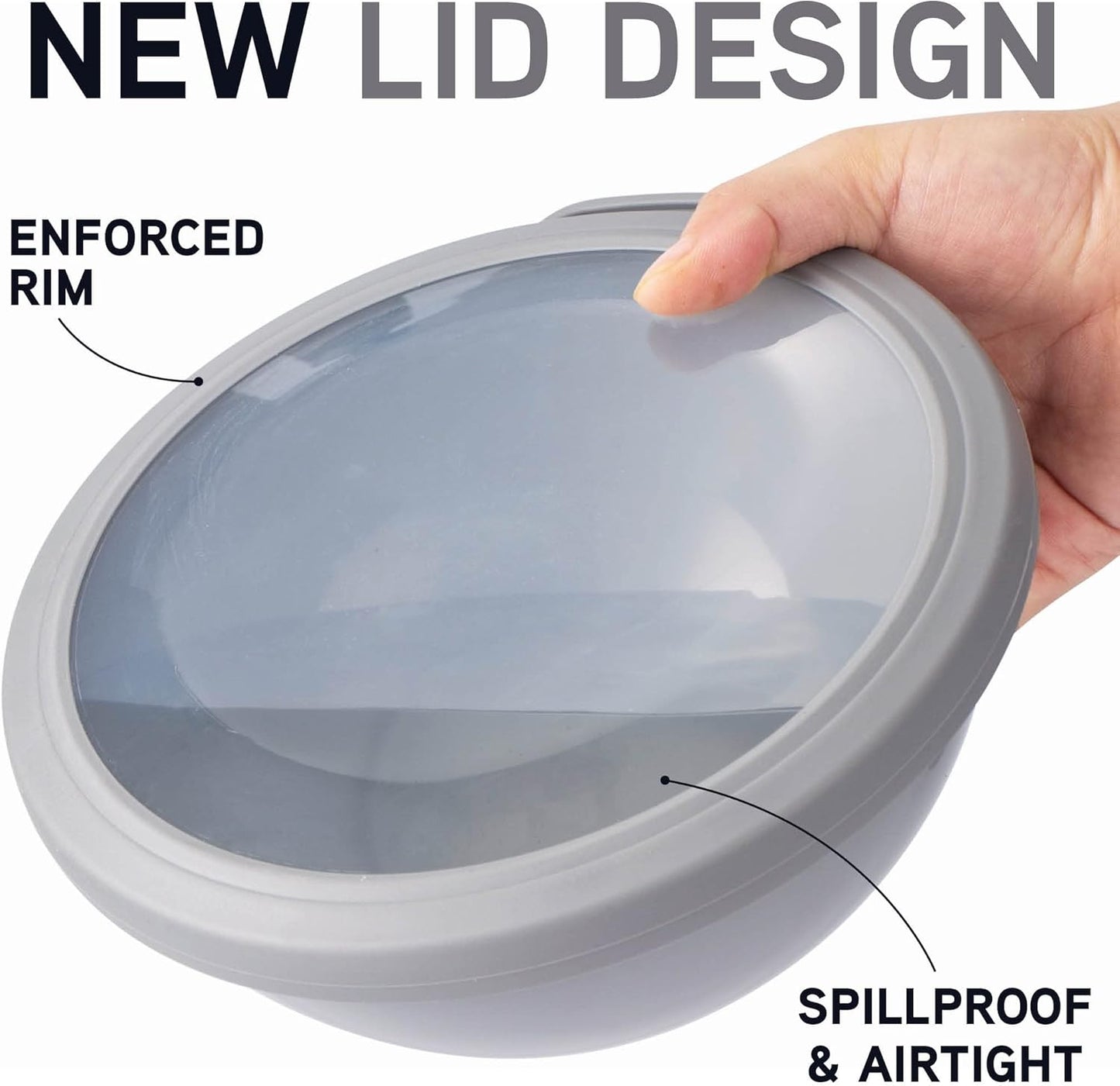 COOK WITH COLOR Mixing Bowls with TPR Lids - 12 Piece Plastic Nesting Bowls Set Includes 6 Prep Bowls and 6 Lids, Microwave Safe Mixing Bowl Set (Green)