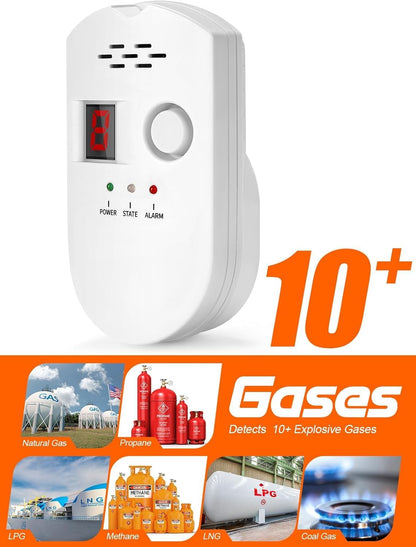 Natural Gas Detector, Propane Gas Leak Detector, Natural Gas Detector for Home, High Sensitivity Propane Detector, Natural Gas Leak Alarm Monitor Sensor