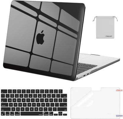 MOSISO Compatible with MacBook Air 13 inch Case 2025 2024 2023 2022 M4 A3240 M3 A3113 M2 A2681, Plastic Hard Shell&Keyboard Cover&Screen Film&Pouch for MacBook Air 13.6 inch Case, Crystal Clear