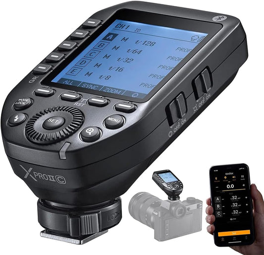 Godox XPROII-C 2.4G Wireless Flash Trigger Transmitter TTL Autoflash 1/8000s HSS Large LCD Screen 32 Channels 16 Groups Replacement for Canon Cameras