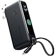 INIU 3-in-1 Portable Charger, Slim 10000mah Power Bank with Built-in USB C Cable and Foldable AC Plug, 45W PD Fast Charging Battery Pack, Travel Charger for iPhone 16 15 Samsung S23 S22 Google etc