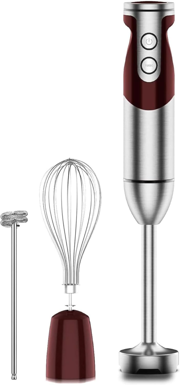 MEGAWISE new Hand Blender Series Only one Hand Blender,no attachments,12-Speed,Includes Powerful Blender Stick- Easy to Clean and Perfect for Smoothies, and More (Black)