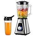 JUSANTE Smoothie Blender, 1000W Professional Kitchen Blender with Glass Jar for Shakes & Smoothies High Speed Countertop Blender for Ice Frozen Drinks