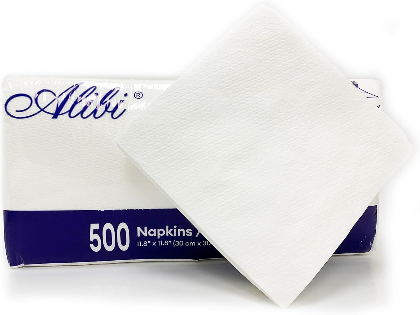 ALIBI Napkin - Soft and Absorbent 500 1-Ply White Lunch - Disposable Multi-Purpose Paper for Everyday Use, Events, and Parties - Versatile and Convenient