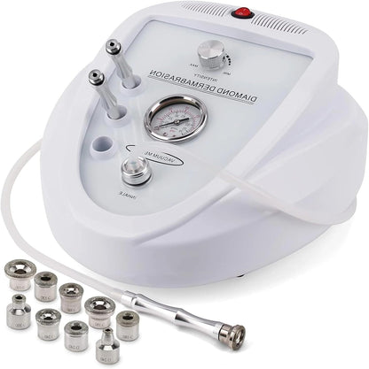 Diamond Microdermabrasion Machine, 65-68cmHg Suction Power Dermabrasion Machine for Home and Beauty Salon Use with 3 Kinds of Diamond Wand and 9 Different Professional Diamond Tips