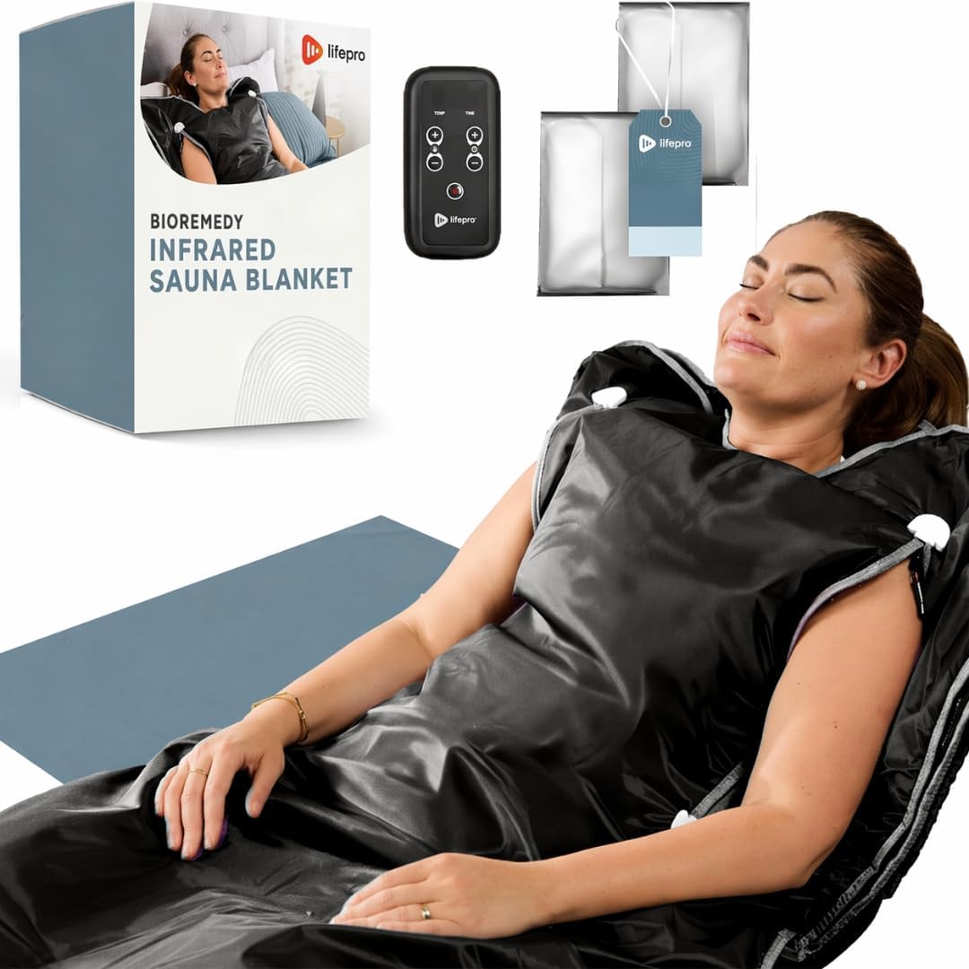 Lifepro BioRemedy Plus Infrared Sauna Blanket –Heated Blanket for Relaxation, Portable Sauna Suit Wrap – Spa-Like Experience at Home with Thermal Wraps –Adjustable Temp (86–158°F) & Time