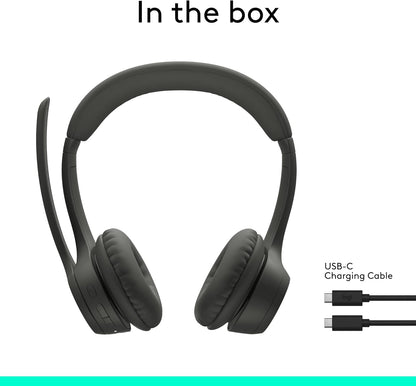 Logitech Zone 301 Wireless Bluetooth Headset with Noise-Canceling Microphone, Compatible with Windows, Mac, Chrome, Linux, iOS, iPadOS, Android – Graphite
