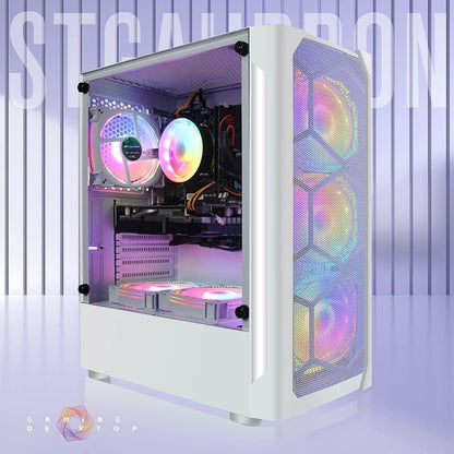 STGAubron Gaming PC Computer Desktop, GeForce RTX 2060 Super, Intel Core i7 8th up to 4.1GHz, 16G DDR4, 1T SSD, 600M WiFi, BT 5.0, RGB Fan x6, Windows 11 Home
