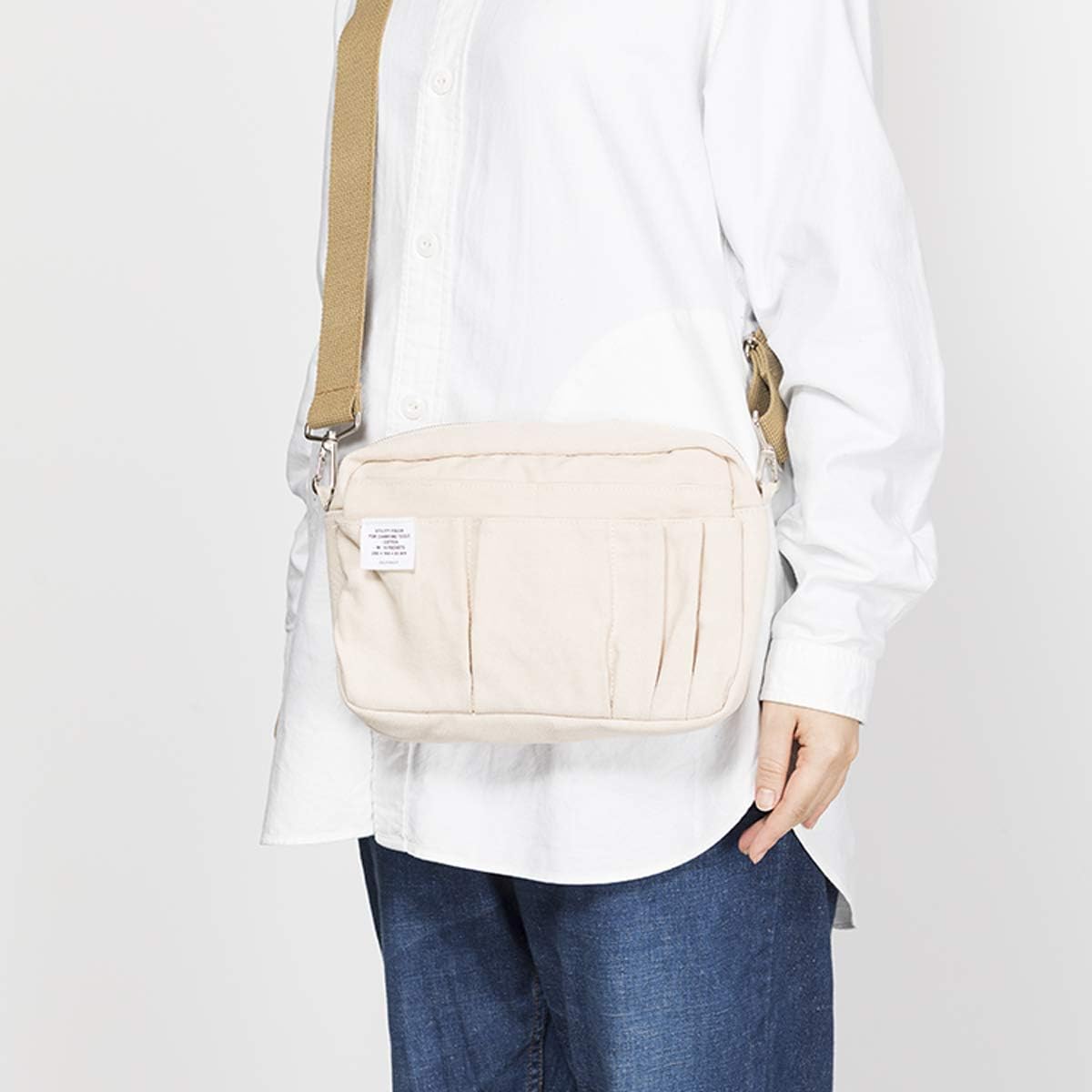 Delfonics 500092 Inner Carrying Bag Size M Yellowe Cotton Pouch Case Bag in Bag, Yellow, 10.5 in. x 7.25 in. x 2.56 in. / Medium, Compact