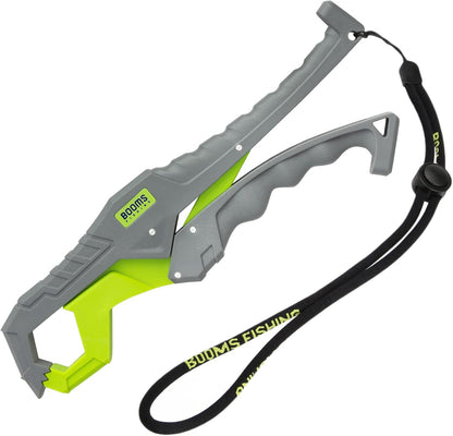 Booms Fishing G05 Fish Lip Gripper Saltwater, 9.4" Plastic Catfish Grippers Pliers, Fish Grabber Tool with Lanyard, Fish Grips for Kayak Fishing Accessories, Great Fish Holder for Caught Fish