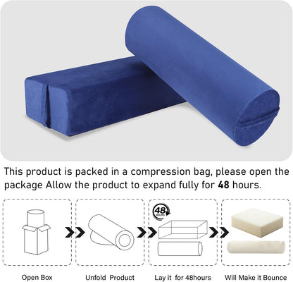 JZHLLA 2 PCS Yoga Bolster Pillow Set with Washable Velvet Cover