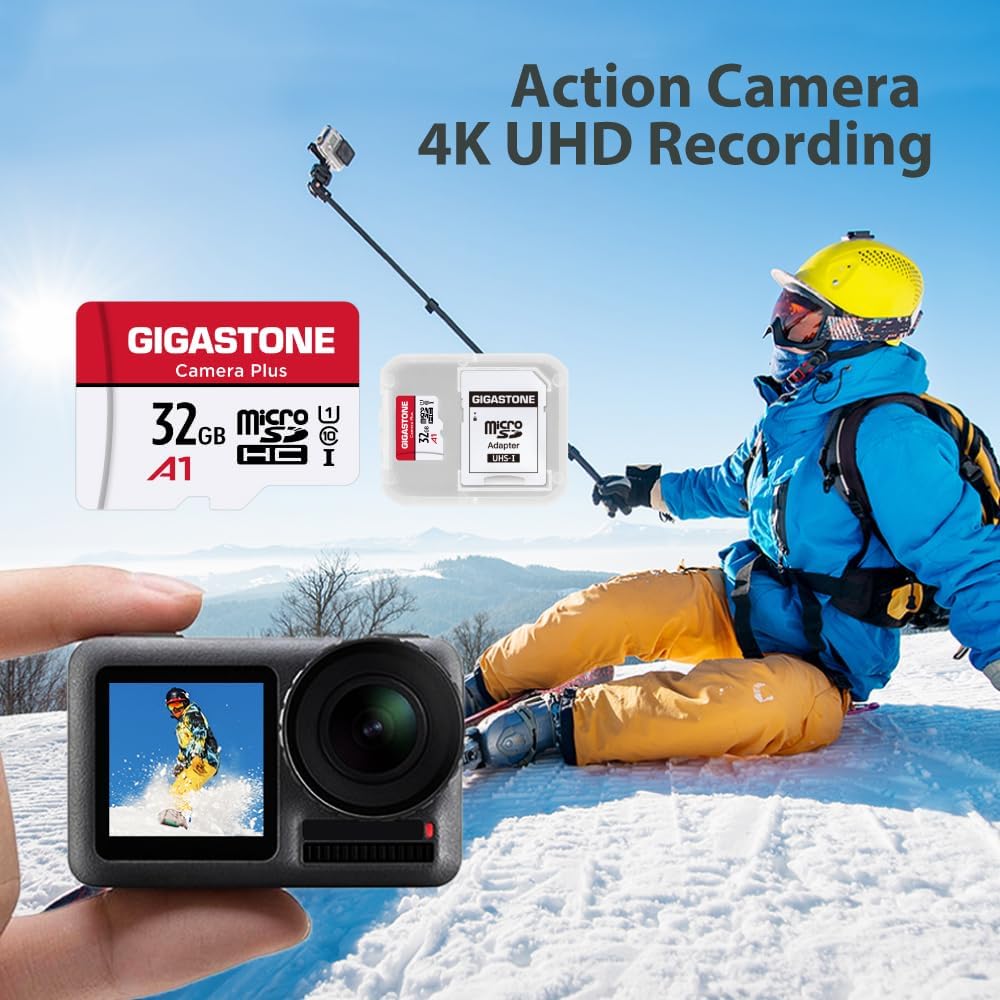 GIGASTONE 256GB Camera Plus Memory Card 2-Pack, Read Speed up to 100MB/s. Ideal for Full HD Video Gopro Drone Android Camera, A1 Micro SDXC Card with Mini Case and SD Adapter