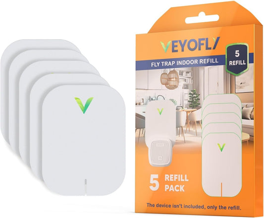 Trap Indoor, Fruit Fly Traps for Indoors, Fly Catcher Indoors, Fly Trap, Plug in Catch for Fruit Flies, Moths, Gnats, Mosquito Trap (Pack of 5 Refills)