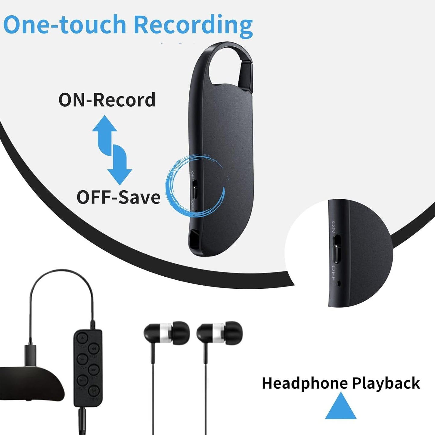 Vandlion 64GB Digital Voice Recorder, 1536kbps Hi-Fi Recording with Noise Reduction, Voice Activated Recorder for Lectures, Meetings, Interviews