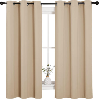 NICETOWN Blackout Curtains 2 Panels for Bedroom- Thermal Insulated Grommet Blackout Curtains 63 Inches Long for Living Room/Kitchen Rideaux occultants (2 Panels, W42 x L63 -Inch,Grey)