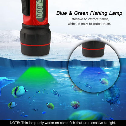 Portable Fish Finder,HUIOP Sonar Ice Fishing Fishfinder with LED Underwater Light Handheld Fishfinder with 0.8-90m Detection Depth