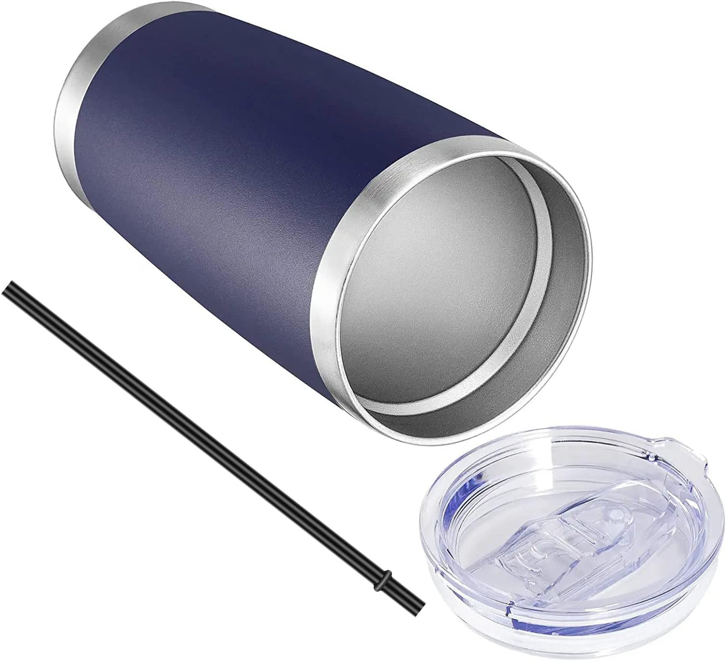 VEGOND 20oz Tumbler with Lid and Straw Stainless Steel Tumbler Cup Bulk Vacuum Insulated Double Wall Travel Coffee Mug Powder Coated Coffee Cup (Bluish Violet 6 Pack)