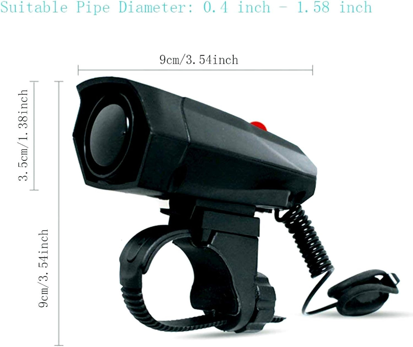 TT-life 120dB Loud Bike Horn, Cycling Bicycle Handlebar Ring Bell Horn with 2 Levels of dB Mode and 5 Different Sounds Black