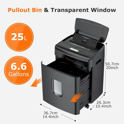 Bonsaii 120-Sheet Auto Feed Paper Shredder for Office, Heavy Duty Micro Cut