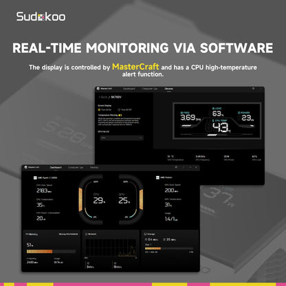 Sudokoo SK700 White AM5 CPU Cooler : 7 Heatpipes CPU Air Cooler for AM5 Exclusive - Single Tower PC Cooling with 120mm FDB PWM Quiet Fan & L-Rail Lock Mount