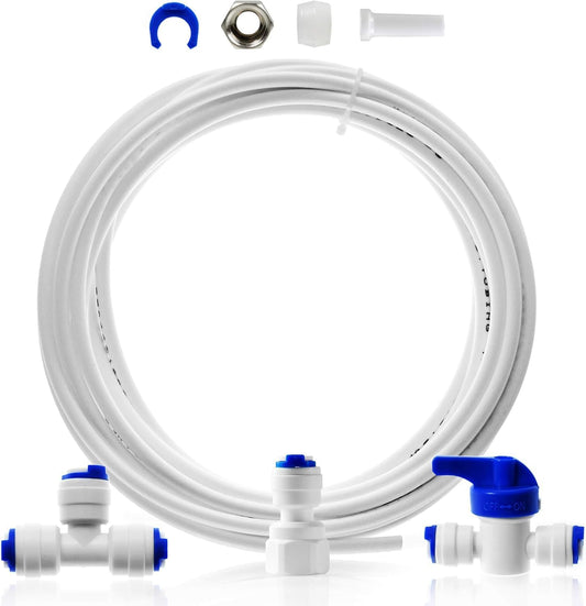 iSpring ICEK Ultra Safe Fridge Water Line Connection and Ice Maker Installation Kit for Reverse Osmosis RO Systems & Water Filters, 1/4"