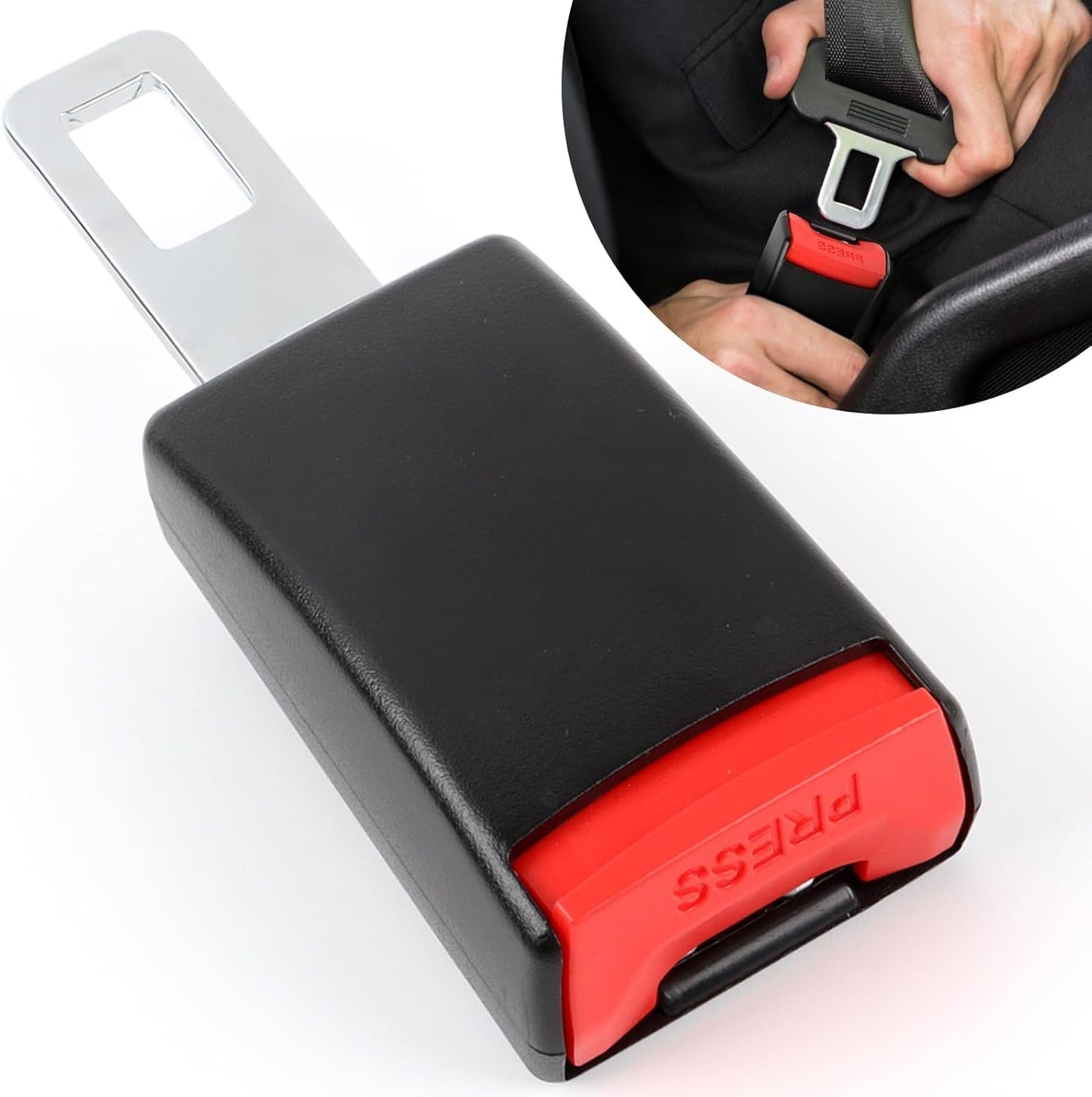 Universal Car Seat Belt Buckle Extension | Safety Seat Belt Extender Clip | ABS Plastic Seatbelt Adjuster | Easy Install Vehicle Seat Belt Extension | 2 Pack Comfort Belt Adapter