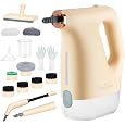 awasky Handheld Steam Cleaner: 10-Sec Heat-Up, 25oz Tank Refill Anytime (Non-Pressurized), Lockable Steam Trigger, 1200W, 14-Pcs Kit, Dry/Wet Modes for Tile Grout Shower Furniture Car Cleaning Gray