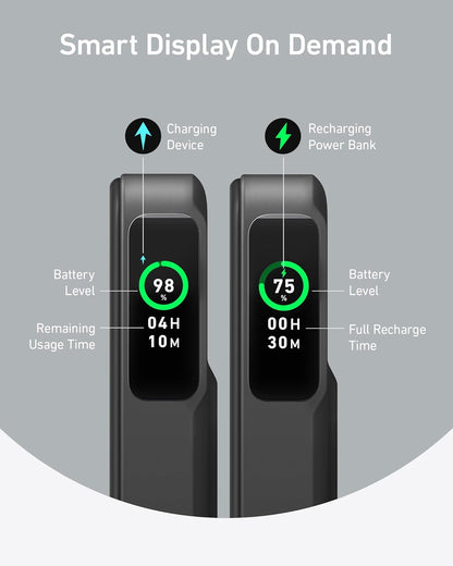 Anker MagGo Power Bank, Qi2 Certified 15W Ultra-Fast MagSafe-Compatible Portable Charger, 10,000mAh Battery Pack with Smart Display and Foldable Stand, for iPhone 15/14/13/12 (USB-C Cable Included)
