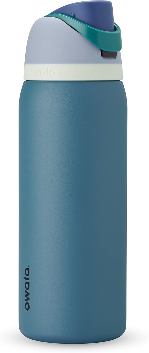 Owala FreeSip Insulated Stainless Steel Water Bottle with Straw for Sports, Travel, and School BPA-Free Sports Water Bottle, 24 oz, Beach House